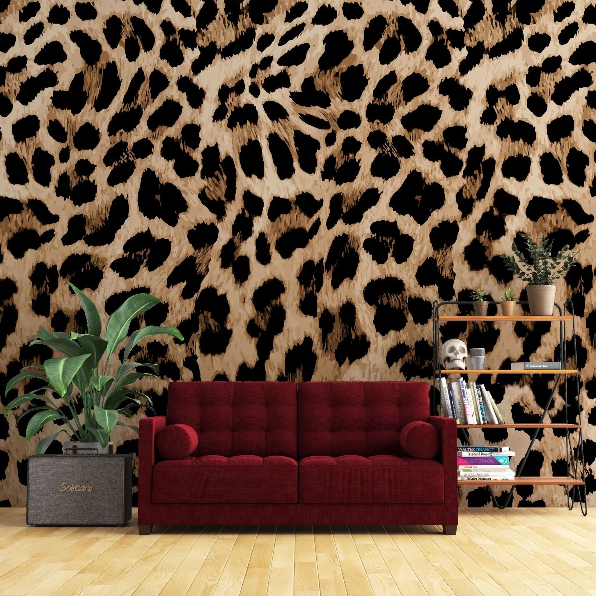 Tapet personalizat cu print de leopard leopard