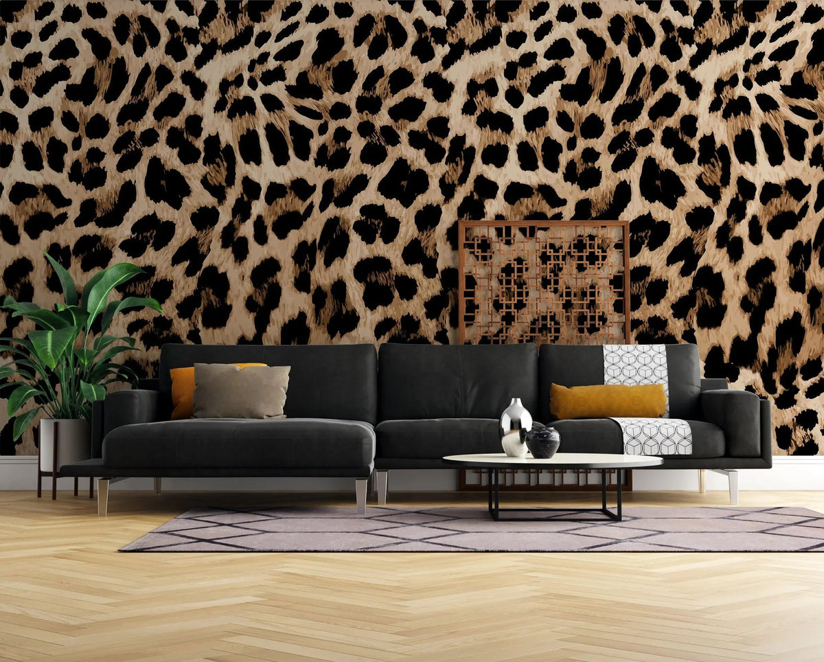 Tapet personalizat cu print de leopard leopard