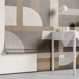 Tapet personalizat modern cu forme geometrice in nuante de bej si maro brown shades