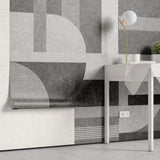 Tapet personalizat modern cu forme geometrice in nuante de gri gray shades