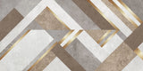 Tapet personalizat modern cu forme asimetrice moderne in nuante maro cu detalii aurii asimetric leather