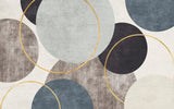Tapet personalizat modern cu cercuri colorate cu textura si detalii aurii textured circles