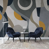 Tapet personalizat modern cu forme abstracte colorate styled abstract