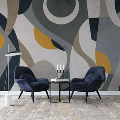 Tapet personalizat modern cu forme abstracte colorate styled abstract