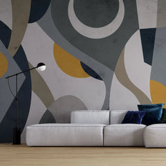 Tapet personalizat modern cu forme abstracte colorate styled abstract