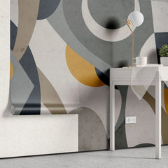Tapet personalizat modern cu forme abstracte colorate styled abstract