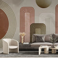 Tapet personalizat modern cu arta texturata multicolora in stil boho boho textured art