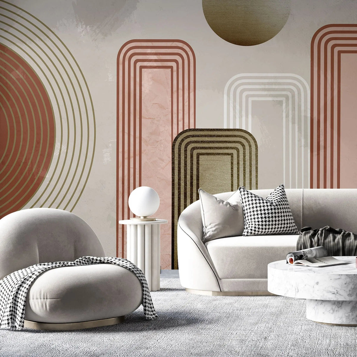 Tapet personalizat modern cu arta texturata multicolora in stil boho boho textured art