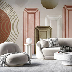 Tapet personalizat modern cu arta texturata multicolora in stil boho boho textured art