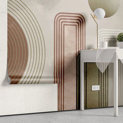 Tapet personalizat modern cu arta texturata multicolora in stil boho boho textured art