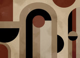 Tapet personalizat modern cu design in stil bauhaus in nuante pamantii brown bauhaus
