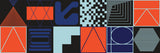 Tapet personalizat Modern cu elemente abstracte geometrice in nuante de rosu si albastru - ABSTRACT PERSPECTIVES