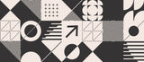 Tapet personalizat Modern cu design minimalist abstract in nuante de alb negru - MODERN GEOMETRICS