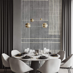 Tapet personalizat Modern cu dungi bej si gri pe un fundal texturat tip plaster - PLASTERED STRIPES