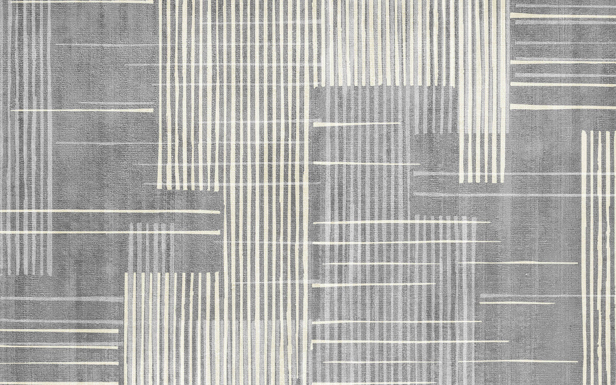 Tapet personalizat Modern cu dungi bej si gri pe un fundal texturat tip plaster - PLASTERED STRIPES
