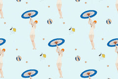 Tapet personalizat pop art & cartoon cu pattern retro intr o atmosfera de vara