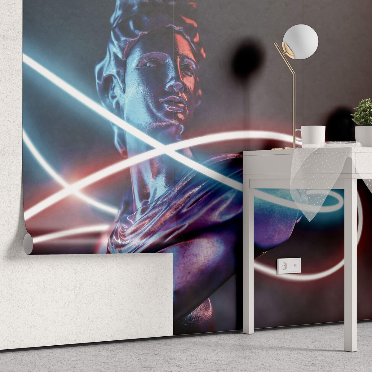 Tapet Personalizat Pop Art & Cartoon cu statueta moderna si lumini neon - NEON SCULPTURE