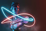 Tapet Personalizat Pop Art & Cartoon cu statueta moderna si lumini neon - NEON SCULPTURE