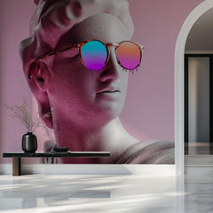 Tapet Personalizat Pop Art & Cartoon cu sculptura de piatra cu ochelari de soare psihedelici - MELTED SUNGLASSES