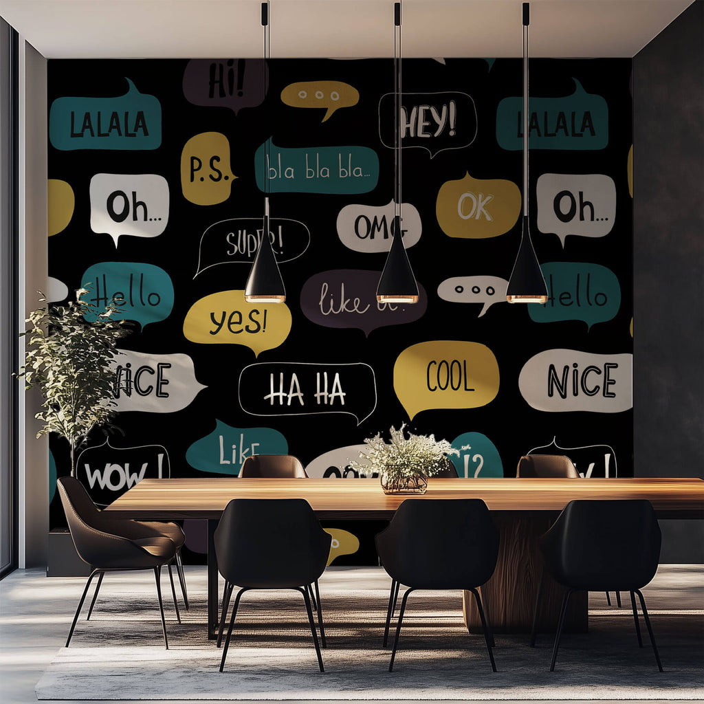 Tapet Personalizat Pop Art & Cartoon cu mesaje text - TEXT BUBBLES
