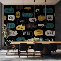 Tapet Personalizat Pop Art & Cartoon cu mesaje text - TEXT BUBBLES