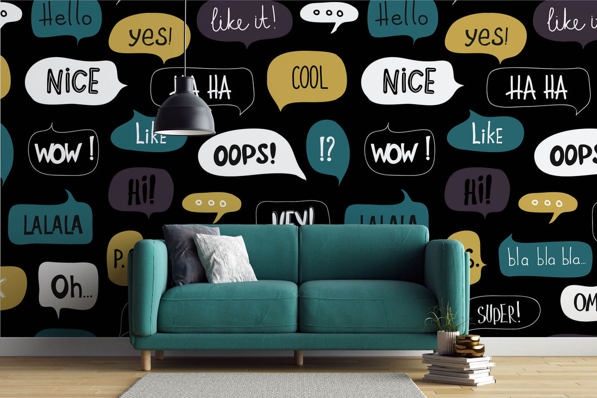 Tapet Personalizat Pop Art & Cartoon cu mesaje text - TEXT BUBBLES