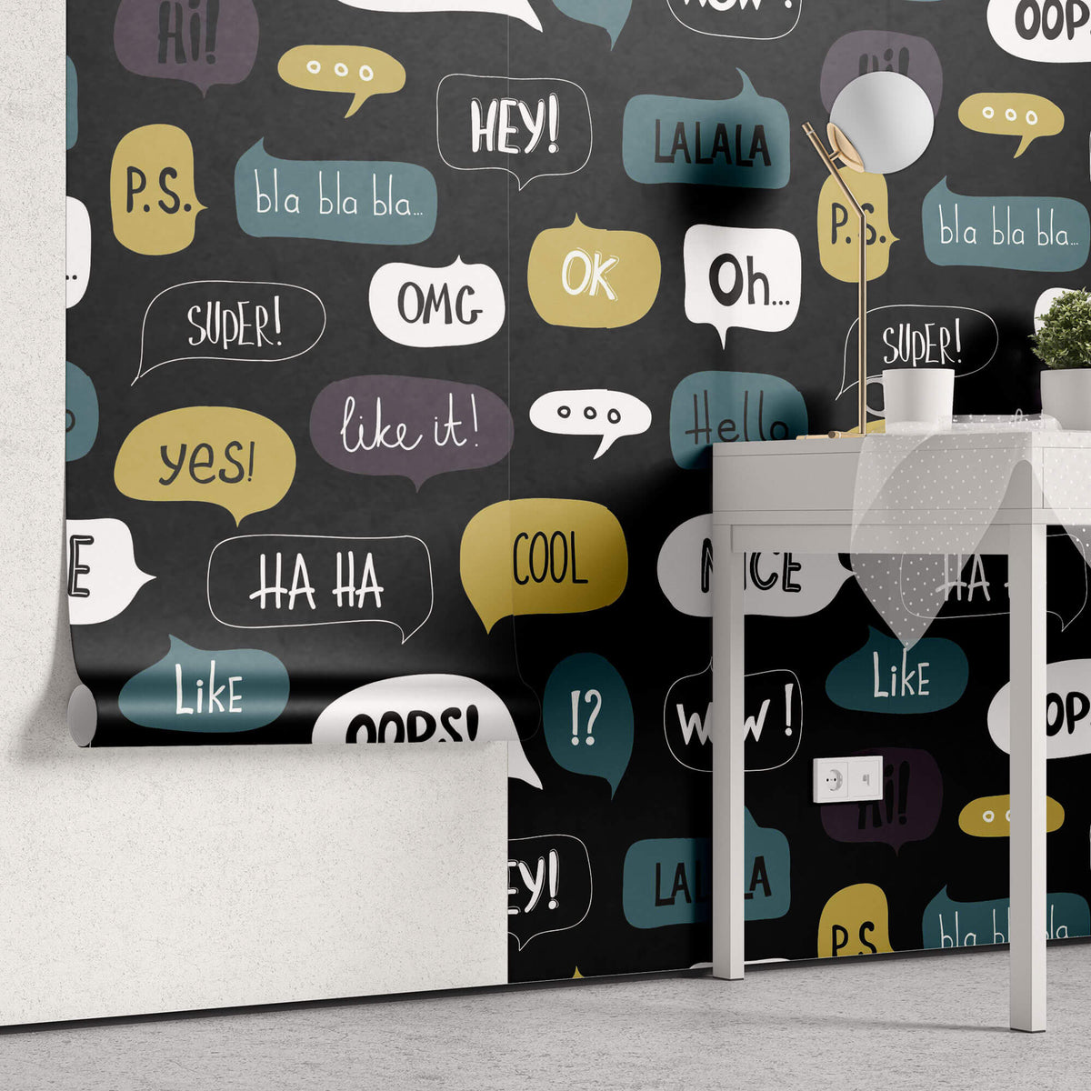 Tapet Personalizat Pop Art & Cartoon cu mesaje text - TEXT BUBBLES