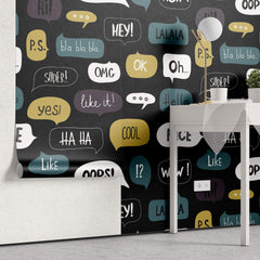 Tapet Personalizat Pop Art & Cartoon cu mesaje text - TEXT BUBBLES