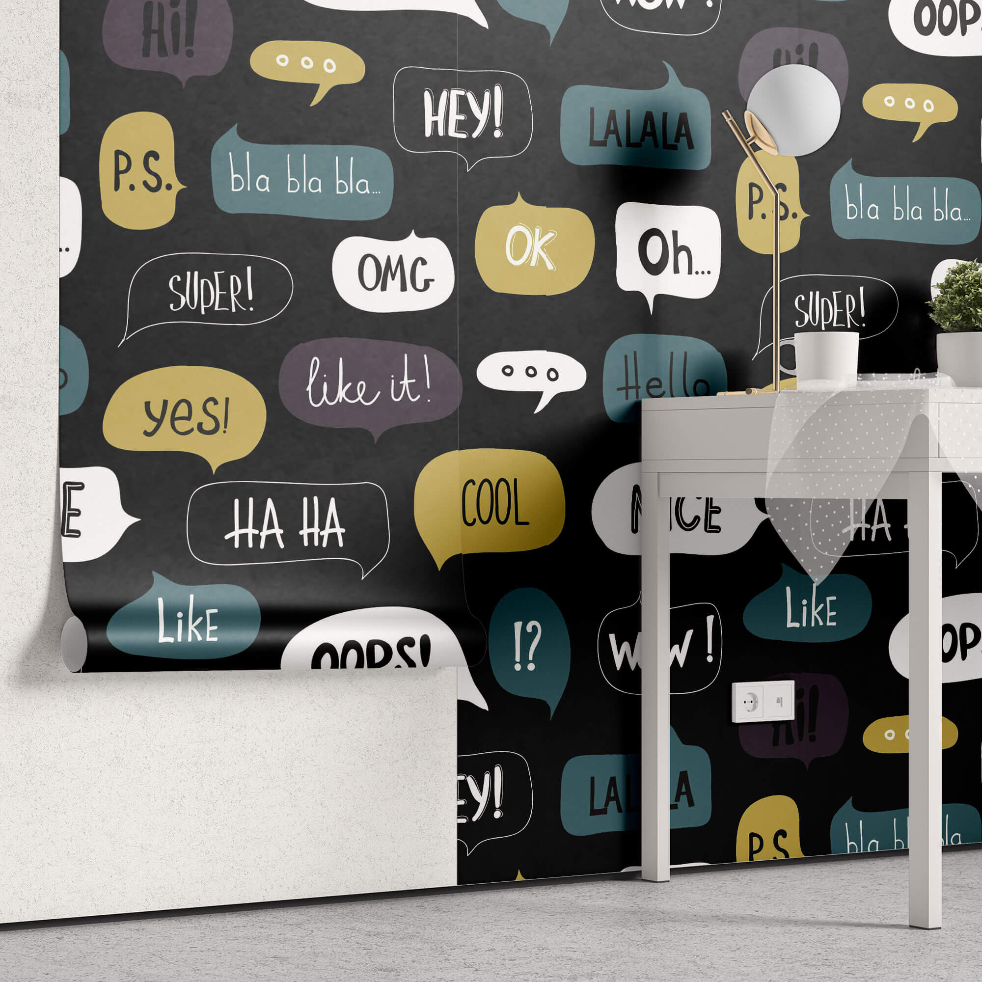 Tapet Personalizat Pop Art & Cartoon cu mesaje text - TEXT BUBBLES