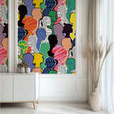 Tapet Personalizat Pop Art & Cartoon cu oameni realizati in colaj de ziare - CROWDED