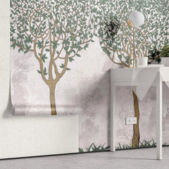 Tapet personalizat forest cu copaci in stil celtic celtic trees