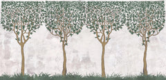 Tapet personalizat forest cu copaci in stil celtic celtic trees