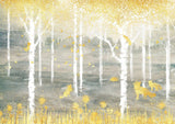 Tapet personalizat forest cu padure aurita golden forest