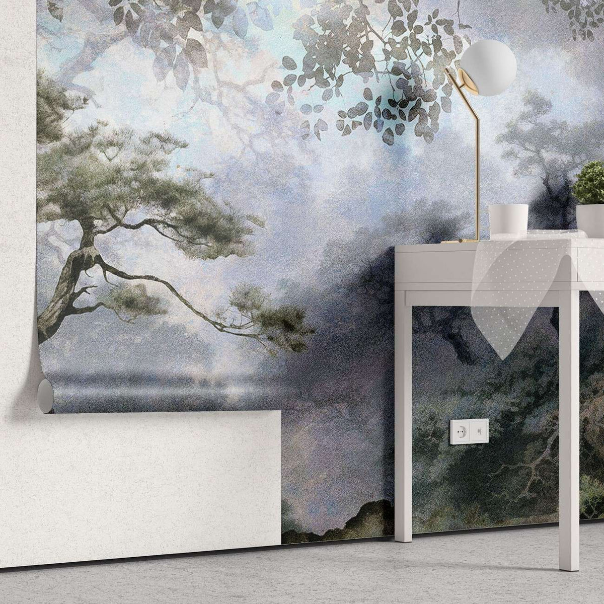 Tapet personalizat forest cu o reprezentare artistica a florei si faunei dintr o perioada preistorica creand o atmosfera de poveste si mister the hobbit
