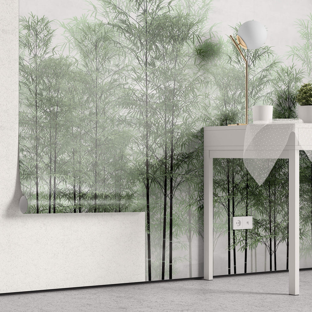 Tapet Personalizat Forest cu padure de bambus verde - BAMBOO TREES