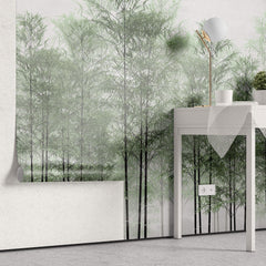 Tapet Personalizat Forest cu padure de bambus verde - BAMBOO TREES
