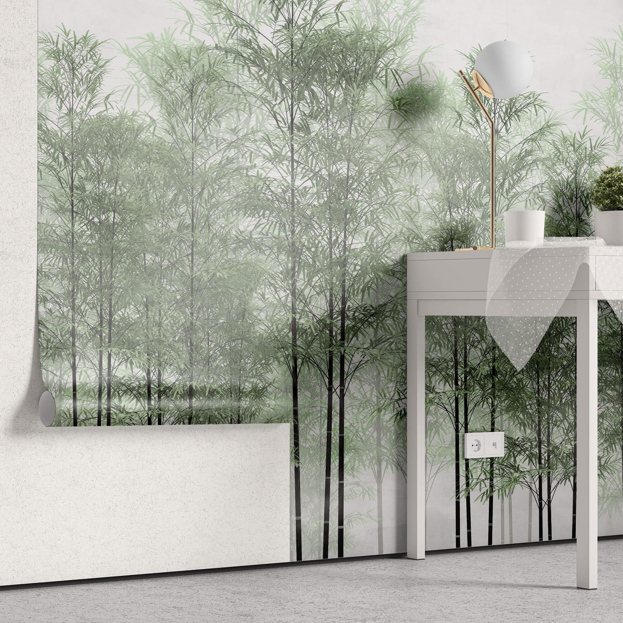 Tapet Personalizat Forest cu padure de bambus verde - BAMBOO TREES