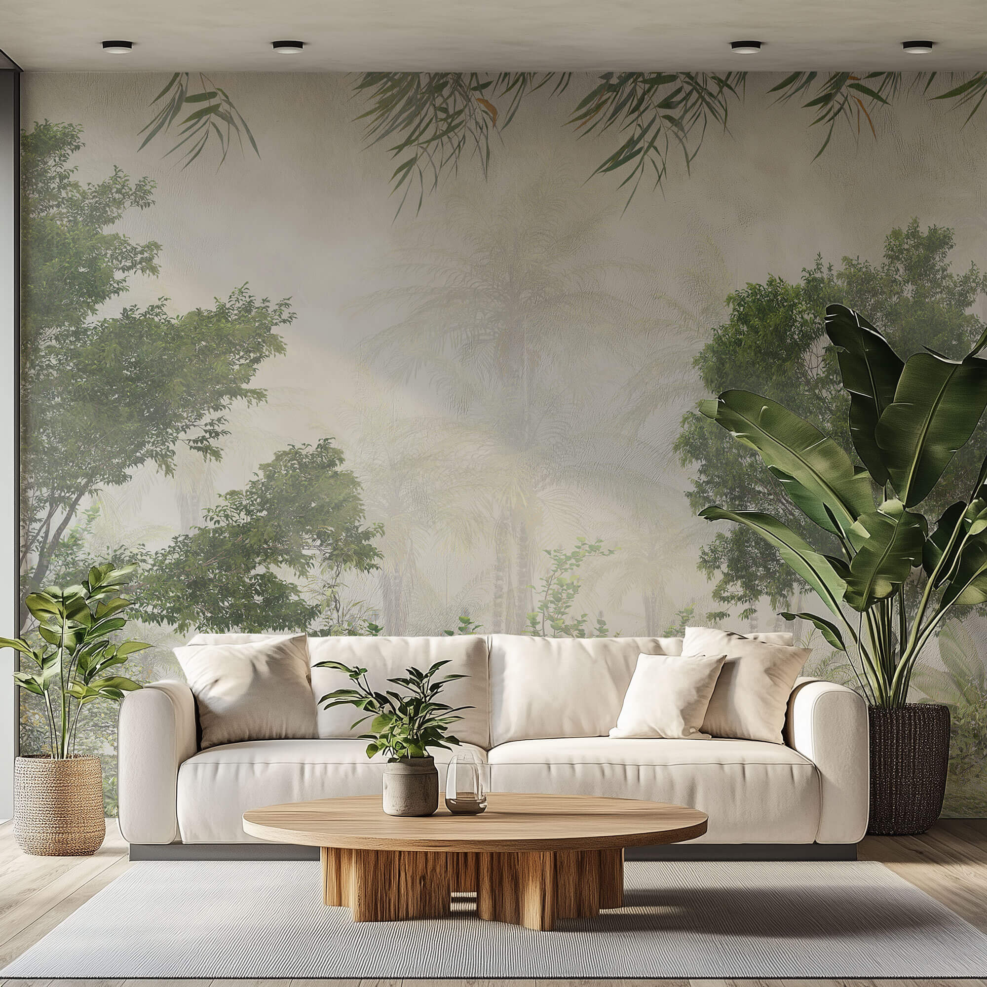 Tapet Personalizat Forest cu padure ploioasa in ceata - TROPICAL FOREST