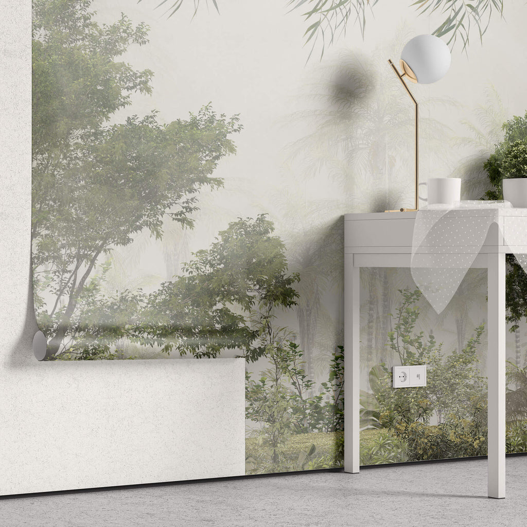 Tapet Personalizat Forest cu padure ploioasa in ceata - TROPICAL FOREST
