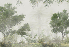 Tapet Personalizat Forest cu padure ploioasa in ceata - TROPICAL FOREST