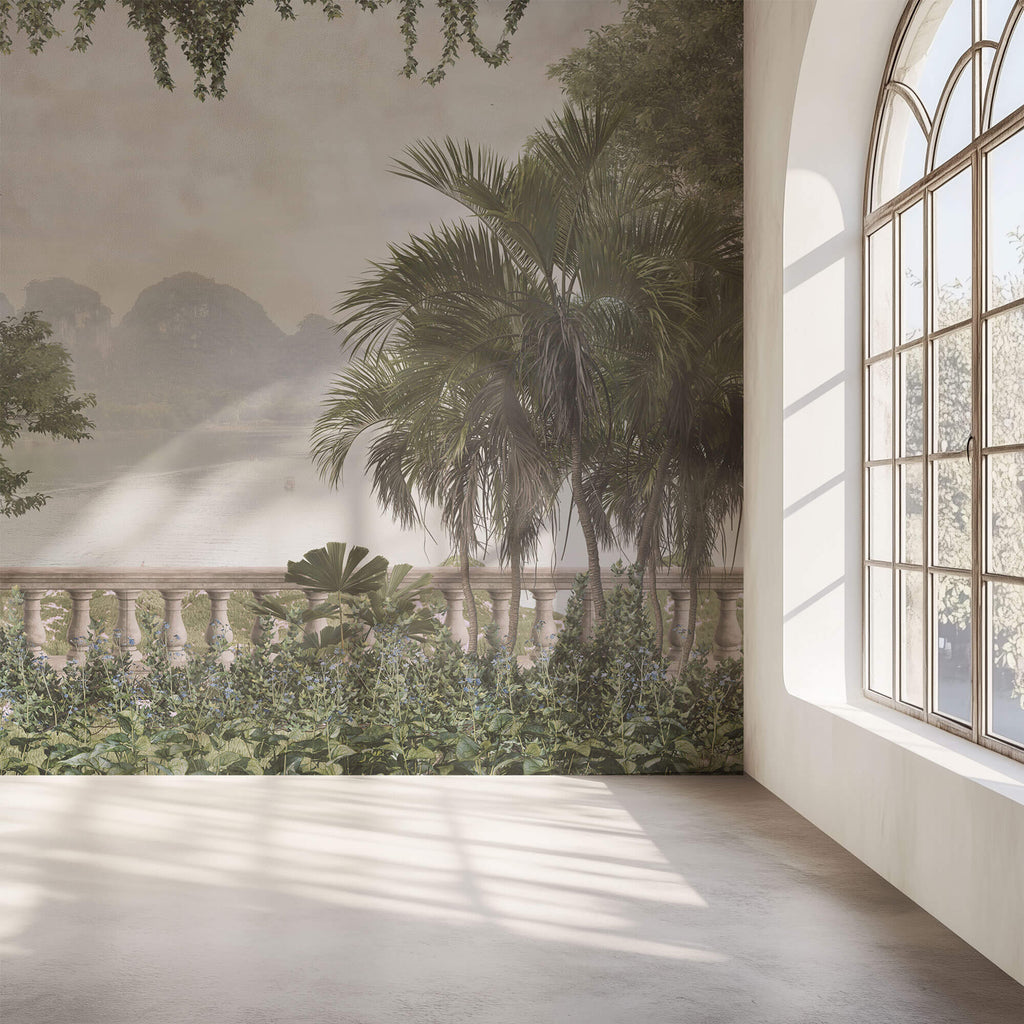 Tapet Personalizat Forest cu vedere la munti si vegetatie - TROPICAL VIEWPOINT