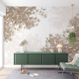 Tapet Personalizat Forest cu padure de foioase in nuante de bej - BROWN CONIFEROUS
