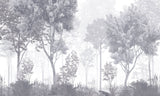 Tapet Personalizat Forest cu padure gri in ceata - GREY-BLUE FOREST