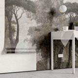 Tapet Personalizat Forest cu copaci inalti intr-o fresca veche - OLD FRESCO TREES