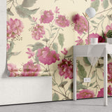 Retro Hibiscus Personalised Wallpaper