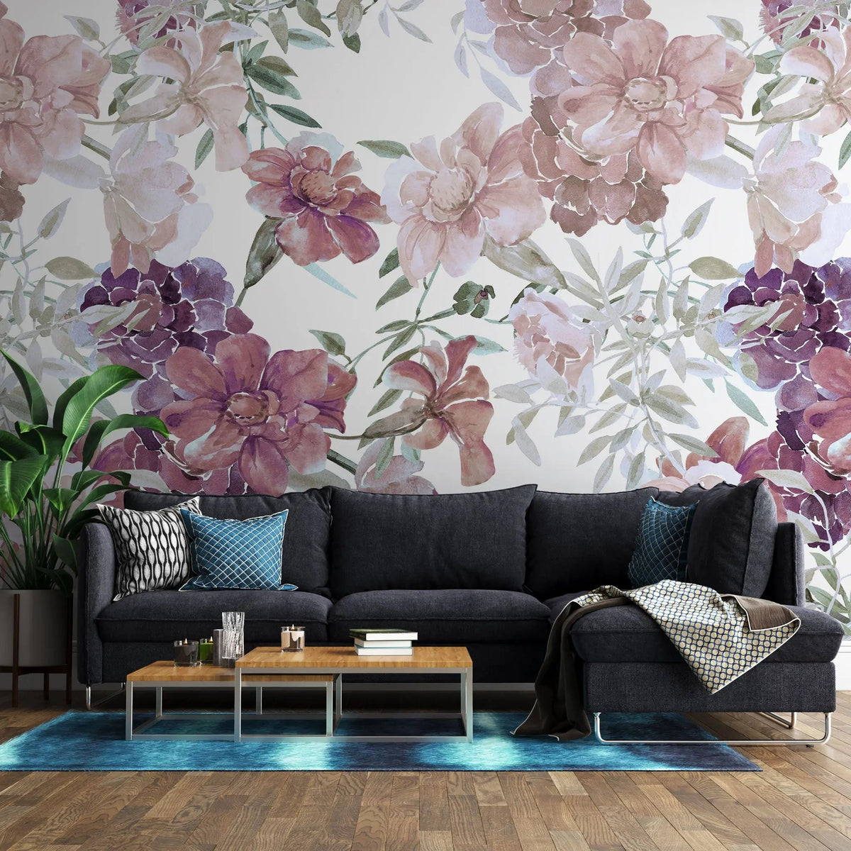Tapet personalizat floral cu trandafiri lenten pe un fundal alb lenten rose