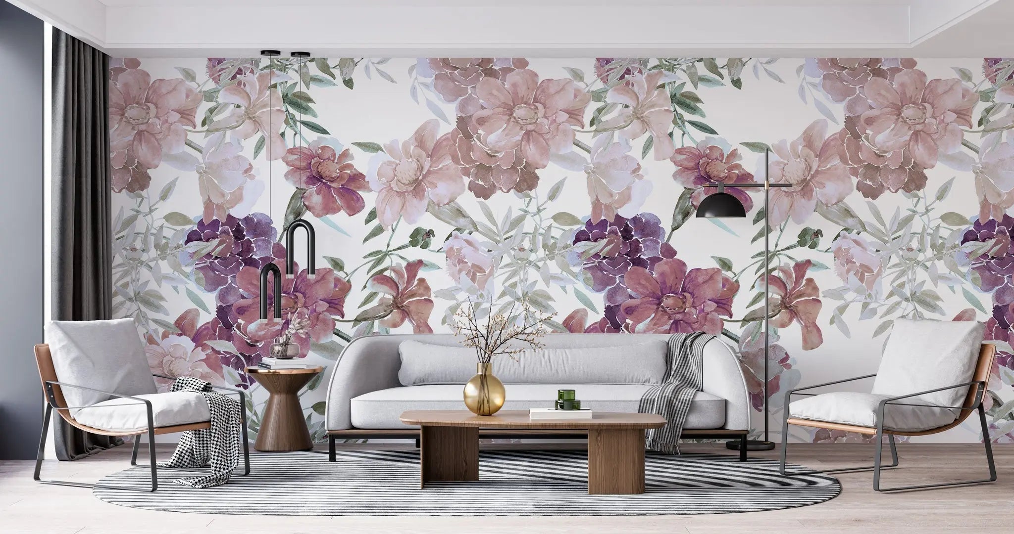 Tapet personalizat floral cu trandafiri lenten pe un fundal alb lenten rose