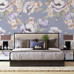 Tapet personalizat floral cu flori roz de phacelia grandiflora phacelia grandiflora