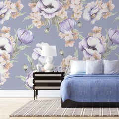 Tapet personalizat floral cu flori roz de phacelia grandiflora phacelia grandiflora