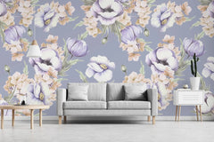Tapet personalizat floral cu flori roz de phacelia grandiflora phacelia grandiflora